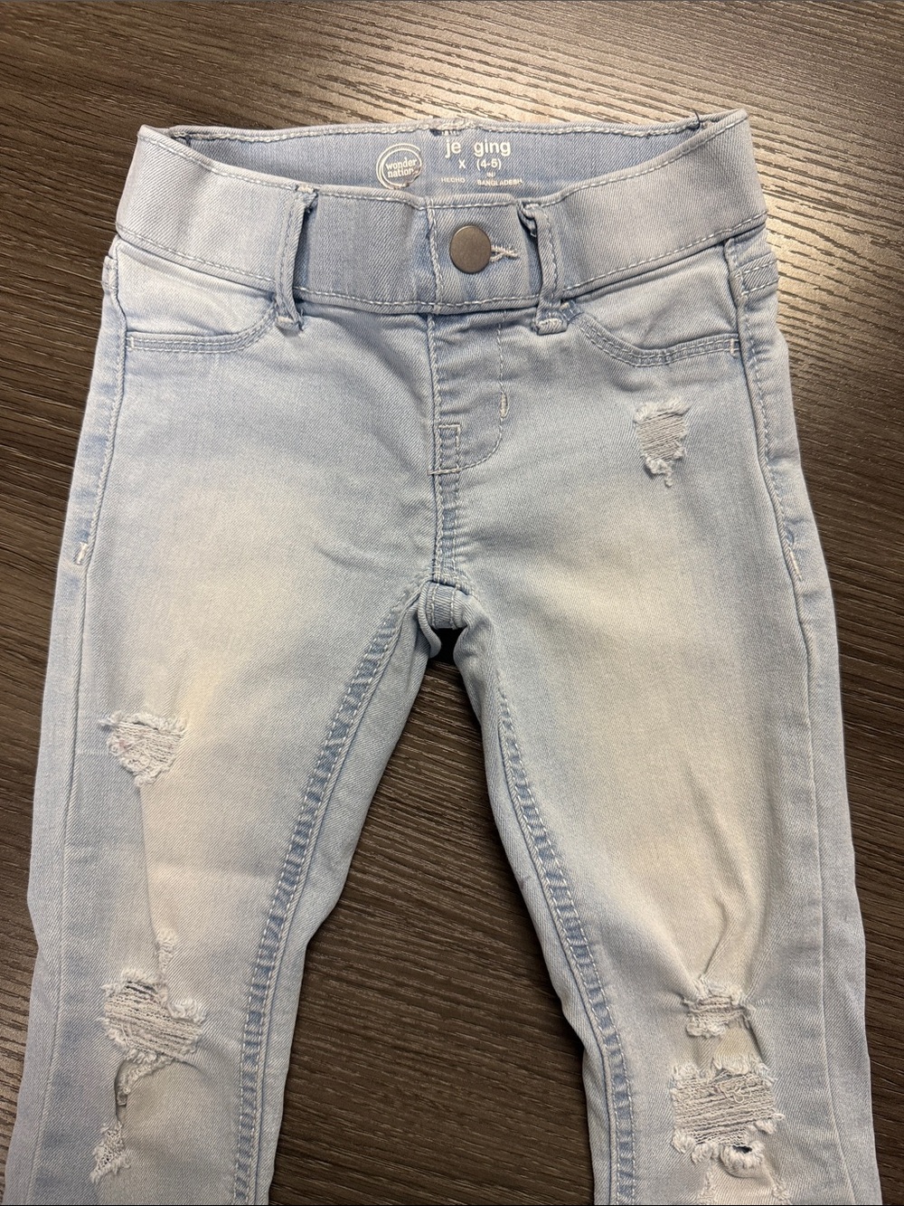 wonder nation Light Blue Distressed Jeggings - Kids